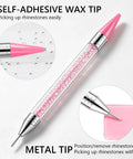 Wax Pencil For Rhinestones And Nail Art With Dual Head Rhinestones Picker Tool Sticky Wax Tip Grabs Stones Instantly