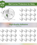 36 Pack Clear Corner Protectors For Baby Rock Solid Table Edge Guards For Furniture Foolproof Child Proofing Bumpers, shown in 3cm size.