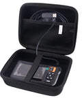 Rugged Hard EVA Carrying Case For Borescope Endoscope Camera Fits MugEasy Daxiongmao DEPSTECH, Storage Organizer For Lens Industrial Endoscopes Waterproof Dustproof Shockproof Case Holds 5M To 10M Cables, open black case with camera and cable