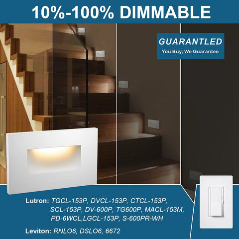 Outdoor Step Lights 3 Pack 120V LED Stair Deck Lights Waterproof Hardwired Dimmable 3000K Warm White Aluminum Finish ETL Wet Rated