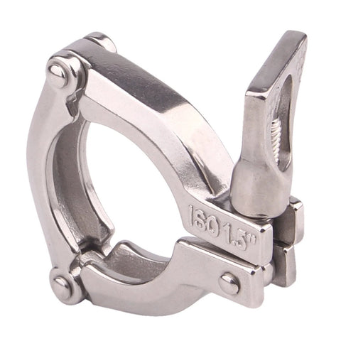 DERNORD 1.5-inch stainless steel sanitary clamp, tri-clamp Clover, angled front view