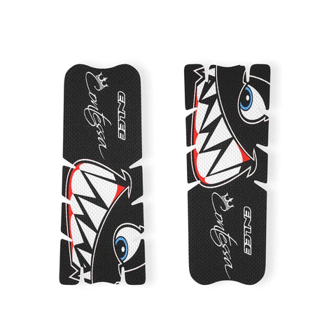 Dual Pack Mountain Bike Frame Protectors Stickers For Crankset And Handlebar One Pair 14 By 5.5 Cm Black Easy Install Durable Shield