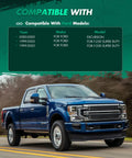 Blue Ford Super Duty truck compatible with 1 Inch Front Leveling Lift Kit For Ford F 250 F 350 Super Duty 1999 2018