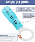 Marine Grade Heat Shrink Wire Connector Kit With Tinned Red Copper showing specifications and AWG 16-14 labeling.