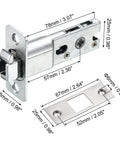 Round Recessed Door Lock With Keys For Pocket Doors, Invisible Privacy Sliding Door Hardware, deadbolt dimensions in silver
