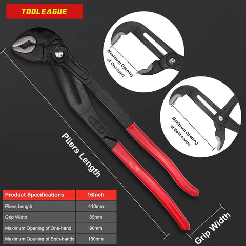 3 Piece Water Pump Pliers Set Featuring 7 Inch, 10 Inch And 12 Inch Groove Slip Joint Pliers With Push Button Quick Adjustment