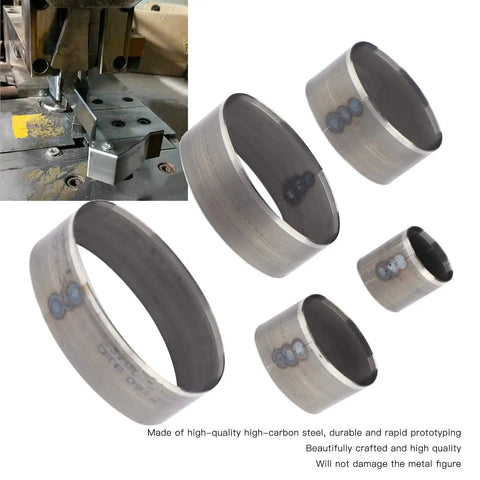 5 Piece Leather Hole Punch Set With Oval Dies, high-carbon steel, close-up of oval dies in various sizes for crafting