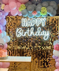 Bright Happy Birthday Neon Sign LED Light With Dimmable Switch For Backdrop Large Birthday Party Decoration with balloon arch backdrop