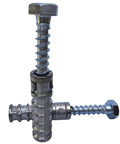 Close-up of Heavy Duty Zinc Alloy Lag Shield Anchors With Three Inch Lag Bolts Three Eighths Inch By Two And A Half Inch Two Pack.