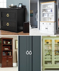 Various cabinets featuring Brushed Gold Ring Drawer Pulls Set Of 4 Round Cabinet Pulls For Furniture Hardware Zinc Alloy Dresser Cupboard Closet Door Handle With Smooth Brushed Finish Dimensions 4.17 By 3.96 By 0.99 Cm Screw Size 2.4 Cm.