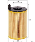 Oil Filter HU 8005Z Cartridge For Audi A6 A7 A8 Q5 And Porsche Cayenne 2013 To 2016 Quattro shown with dimensions