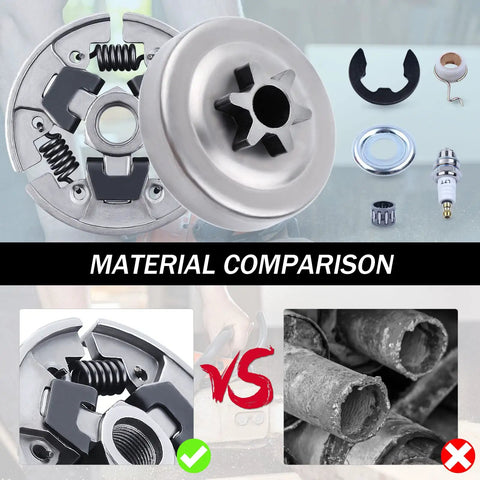 7 Piece Chainsaw Sprocket Clutch Drum Kit With Three Eighths Inch Pitch Replacement Parts for 017 018 021 MS170 MS250 comparison