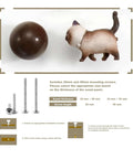 Cute Cat And Ball Drawer Knob Set For Cabinets And Drawers With 22mm Mounting Screws And 45mm Shearable Screws No Fuss Install Kit