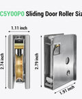 Patio Sliding Door Roller 1-1/2 Inch Steel Ball Bearing Replacement Kit For Most Sliding Doors Premium Stainless Steel