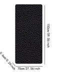 Durable Treadmill Mat Protector for Carpets and Hardwood Floors, Non Slip PU Leather, 70x150x0.6cm, black texture view