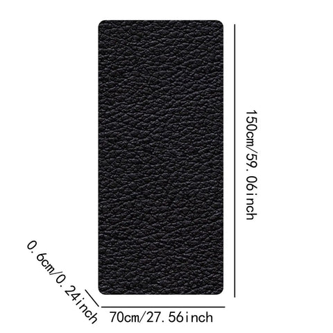 Durable Treadmill Mat Protector for Carpets and Hardwood Floors, Non Slip PU Leather, 70x150x0.6cm, black texture view