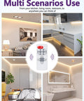 Mini RF Remote Controller For Single Color LED Strip Lights 5 To 24V 12 Key Wireless Dimmer with room and cabinet use