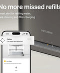 Cool Upgrade Cat Water Fountain With Stainless Steel Tray Dockstream 2 app interface showing low water alert on smartphone