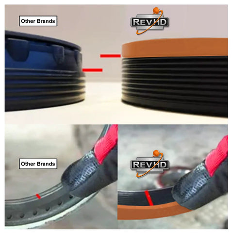 Rev Max HD Drive Axle Wheel Seal For Heavy Duty Applications contrast with other brands, showcasing durability and design.