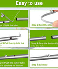 Step-by-step guide for 16 Pieces Canopy Push Button Clips Stainless Steel V Shaped Tent Pole Clips 8 Mm Spring Button Locks