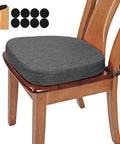 Thickened Two Point Five Inch U Shape Chair Cushion For A Cozy Comfy Seat With High Density Foam Breathable Woven Fabric Slip Resistant Bottom Removable Washable Cover Great For Kitchen And Dining Dark Gray 1 Piece on wooden chair