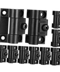 Adjustable Damping Hinge Set For Kitchen Cabinets And Wooden Doors With Quiet Soft Close 10 Pack Mini Hinge Locks in durable black plastic.