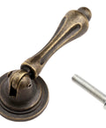 Antique Bronze Single Hole Cabinet Pull For Wooden Furniture Cabinets Cupboards Drawers Wardrobes Doors 62x24mm 2.44x0.94 Inches Durable Zinc Alloy Handle Rust Resistant Vintage Style Hardware For Home Renovation shown with screw