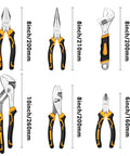 All In One 6 Piece Pliers Set With 10 Inch Water Pump Pliers 8 Inch Slip Joint Pliers 8 Inch Linesman Pliers 8 Inch Long Nose Pliers 6 Inch Diagonal Pliers And 8 Inch Adjustable Wrench Pro Grade For Home Repair Shop DIY Pros displayed