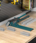 Open Slot PVC Wire Duct Cutter For Trunking And Cover Cutting with adjustable angles and ruler, displayed on a workbench.