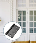 Heavy Duty 4 Point 5 Inch Ball Bearing Door Hinges With Square Corners Matte Black Finish Six Pack next to French doors.