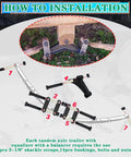 Heavy Duty Trailer Axle Equalizer And Shackle Kit For Double Eye Leaf Spring Suspension Tandem Axle Systems Supporting 3500 To 5200 Lbs Includes 14 Nylon Bushings 14 Bolts And 14 Nuts installation diagram