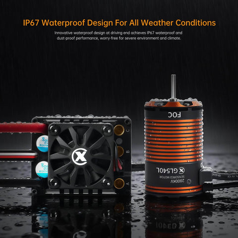 Smart App Controlled 1 To 10 Crawler ESC And Sensored Brushless Motor Combo For Off Road RC Trucks, IP67 waterproof view