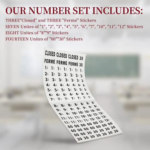 Go To Open And Closed Sign Kit With Changeable Letters And Numbers For Glass Doors Red Business Hours Display stickers