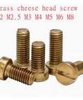 Hotrod Grade Brass Cheese Head Screws With Smooth Slotted Drive For Hardcore Woodworking Builds And Easy DIY Fixes DIN84 Metric Machine Fasteners M2 M2.5 M3 M4 M5 M6 M8