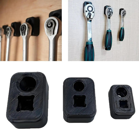 3-Piece Impact Ratchet Wrench Rack System for home garage organization with socket wrenches and heavy-duty tool storage stand