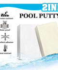 Heavy Duty Two Part Epoxy Pool Putty For Active Leaks Underwater Or Dry Surfaces 10 Oz Repair Tube shown with waterproof features.