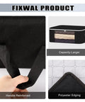 Set Of 8 Foldable Closet Storage Bags With Zippers And Clear Window, 36L Each, featuring reinforced handle and large capacity.