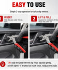 Professional Grade Auto Clip Pliers Built For Quick No Fuss Damage Free Extraction Of Car Trim Fasteners and Panel Removers in use for clip removal.