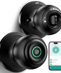 Biometric Smart Door Lock With Fingerprint Scanner, App Control And Physical Key, Keyless Thumbprint Entry For Home Front Door Or Office, Secure Digital Lock For Bedroom Apartment Matte Black Finish