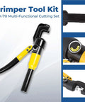 6 Ton Hydraulic Wire Cable Lug Terminal Crimper Crimping Tool With 9 Dies, Heavy Duty Crimping Machine showing components