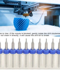 Ten Pack 0.1mm Tungsten Carbide Nozzle Cleaning Needles For 3D Printer Nozzle Clogs CNC PCB And SMT Circuit Board Repair Tool Kit Built For Pro Grade Precision Cleaning And Easy Maintenance.