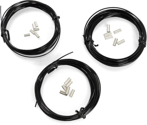 Spearfishing Crimping Tool Kit with three multifilament lines in 1.6mm, 1.8mm, 2mm and visible crimps for secure attachments.