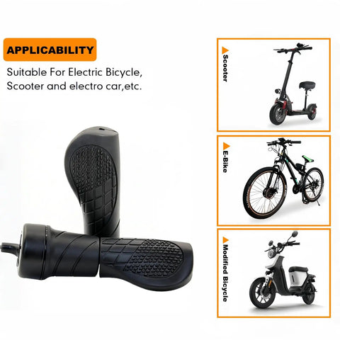 Half Twist Throttle For Electric Bikes Right Handle 20X Universal 12V To 72V Electric Bike Controller Compatible Waterproof 3 Pin Plug For Folding Electric Scooter And Bicycle Conversion
