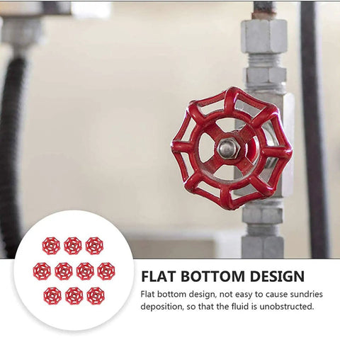 Red 96mm Replacement Gate Valve Handwheel Outdoor Faucet 3.8 Inch Round Water Spigot Handle with 9x9mm square broach installed