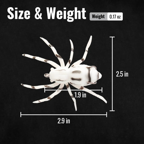 Weedless Topwater Spider Lure With Soft Hollow Body Walking Bait 4 Color Mix 4 Pack size and weight details for fishing
