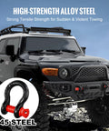 Half Inch D Ring Shackle 4 Pack Alloy Steel 17637 Lbs Break Strength Eight Ton With Five Eighths Screw Pin for Jeep