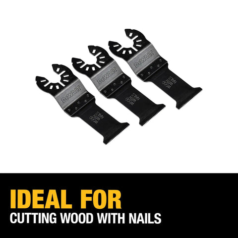 Three Titanium Oscillating Tool Blade For Wood With Nails 1-1/4 Inch, Universal Fitment Adapter-Free, 3-Pack