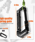 8 In 1 Heavy Duty Carabiner Multitool EDC Pocket Knife Serrated Knife Rope Cutter Screwdriver Can Opener Bottle Opener Ruler Survival Gear dimensions