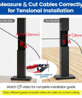 Guide for cutting cables on 40 Pack One Eighth Inch Black Invisible Cable Railing Kit With Upgraded Hand Swage Tensioners Hidden.