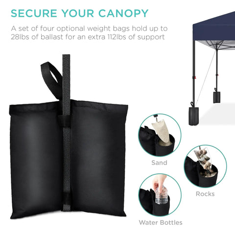 8x8ft Pop Up Canopy Tent For Fast Outdoor Shade No Fuss Setup One Person Setup In Under A Minute With weight bags detail